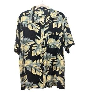 Paradise Coves Men’s Silk Hawaiian Shirt Size M Tropical Print